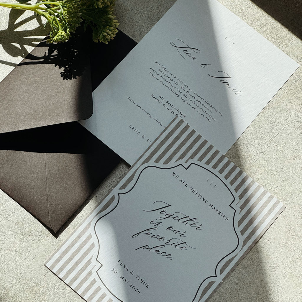 Hochzeitseinladung mit edlem Umschlag – Modern Chic