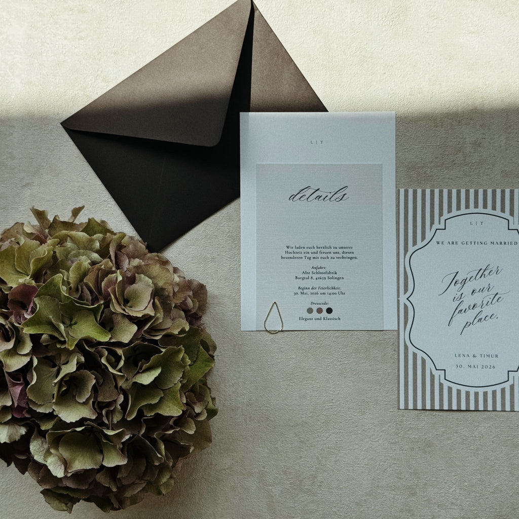 Hochzeitseinladung mit edlem Umschlag – Modern Chic