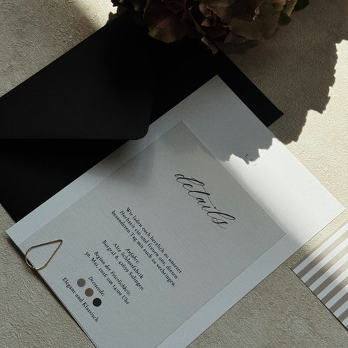 Hochzeitseinladung mit edlem Umschlag – Modern Chic